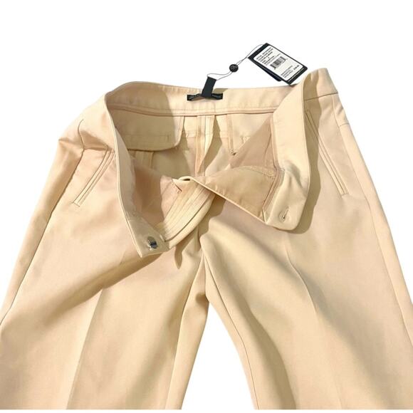 Adrianna Papell Cream Khaki Stretch Trouser Pants Beige Flat Front Workwear 6 - Picture 3 of 12